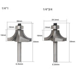 Set 4 teste taglierina angolo tondo in carburo