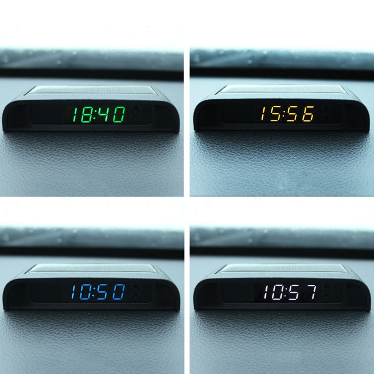Orologio da auto con luce notturna solare Orologio elettronico automobilistico Temperatura, Time+Date+Week+Temperature