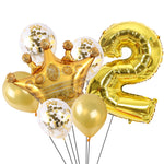 Set 2 palloncini corona dorata in pellicola alluminio
