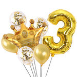 Set 2 palloncini corona dorata in pellicola alluminio