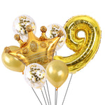 Set 2 palloncini corona dorata in pellicola alluminio