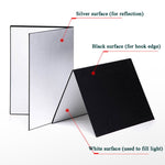 Lavagna riflettente 3 in 1 bianca + nera + argento A3 in cartone pieghevole per diffusore di luce, 3-in-1 A3 Cardboard Silver, 3-in-1 A3 Cardboard Gold