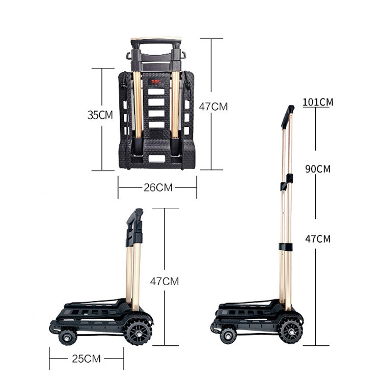 Carrello pieghevole in alluminio per trasporto merci 40 kg