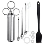 Set aghi per tacchino con siringa e spazzola in acciaio inox 11 i