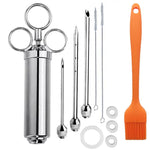 Set aghi per tacchino con siringa e spazzola in acciaio inox 11 i