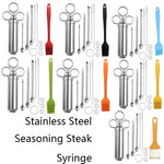 Set aghi per tacchino con siringa e spazzola in acciaio inox 11 i