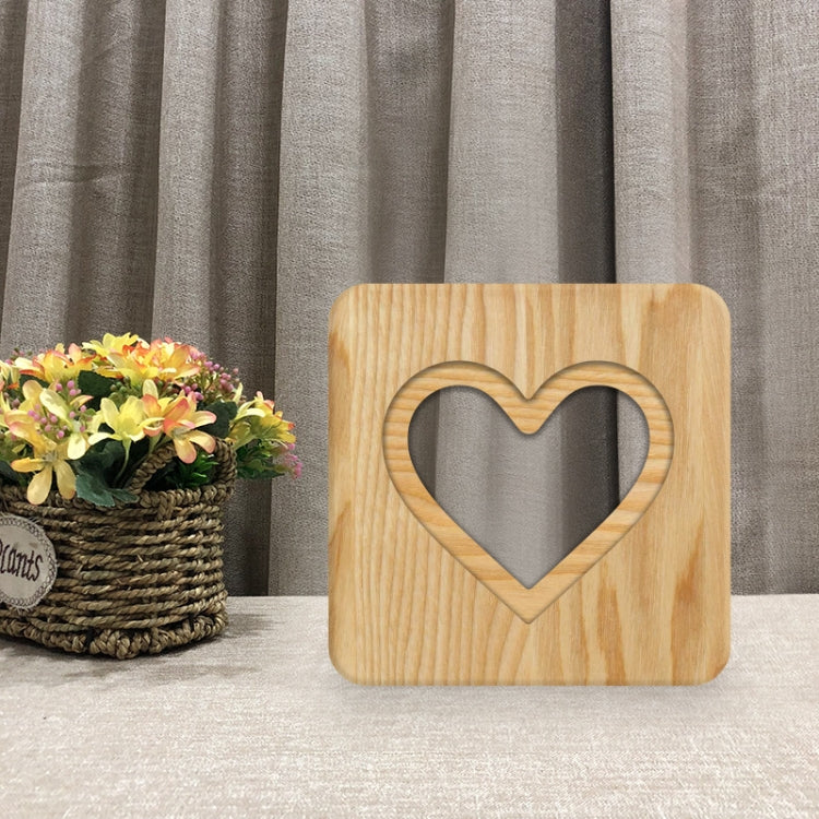 Luce notturna in legno LED per San Valentino 24x20 cm