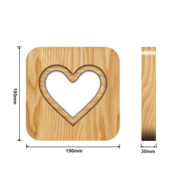 Luce notturna in legno LED per San Valentino 24x20 cm
