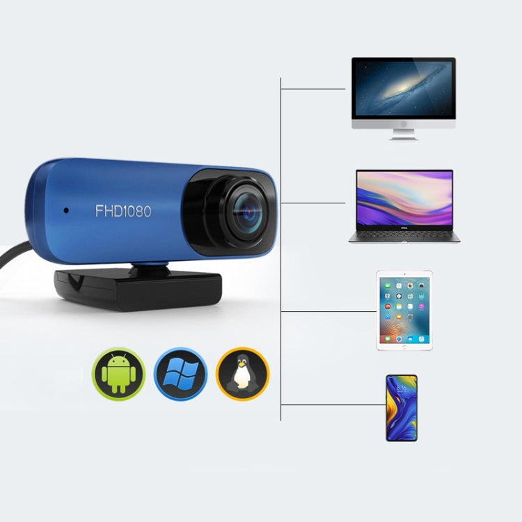 Webcam HD 1080P USB con autofocus e microfono integrato