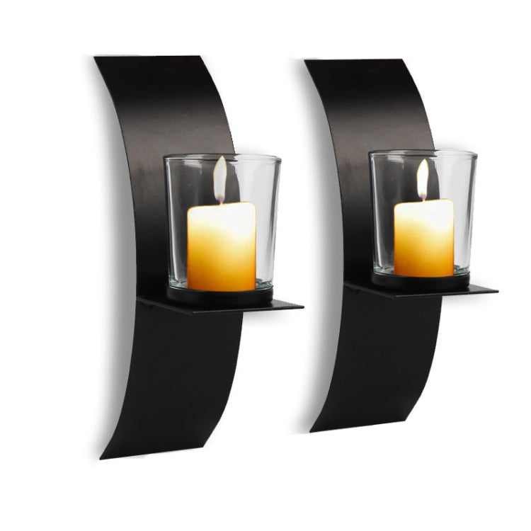 Set 2 pezzi decorazione da parete con candeliere in ferro 3D