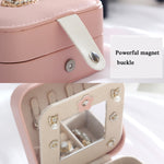 Contenitore portatile in pelle PU per monili 16x13x7 cm
