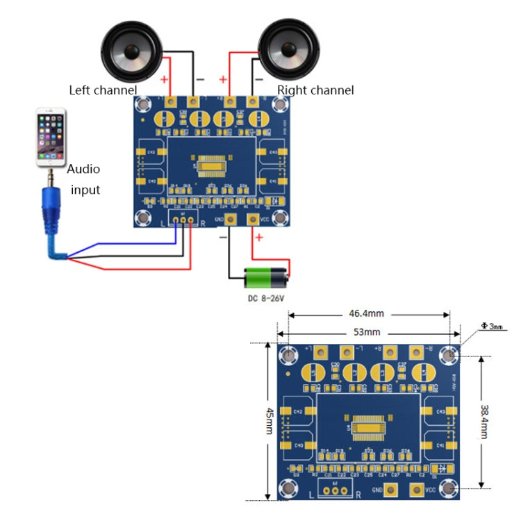 Modulo amplificatore audio classe D 20W a doppio canale - immagine 5