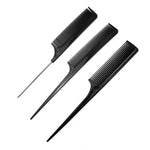 Set 3 pettini piatti in plastica per parrucchieri