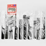 Set 3 pettini piatti in plastica per parrucchieri