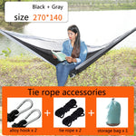 Altalena da campeggio in nylon 270x140 cm Black+Gray