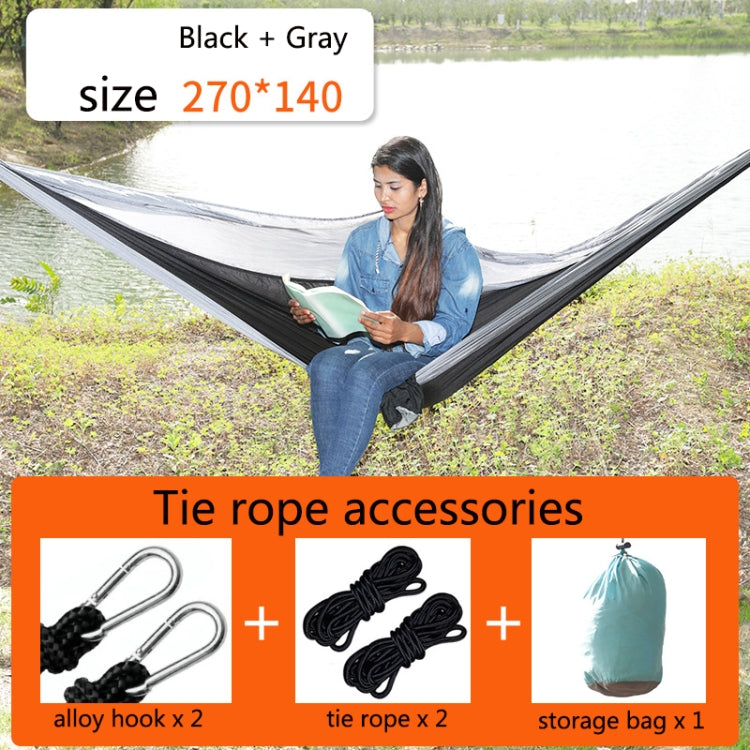 Altalena da campeggio in nylon 270x140 cm Black+Gray
