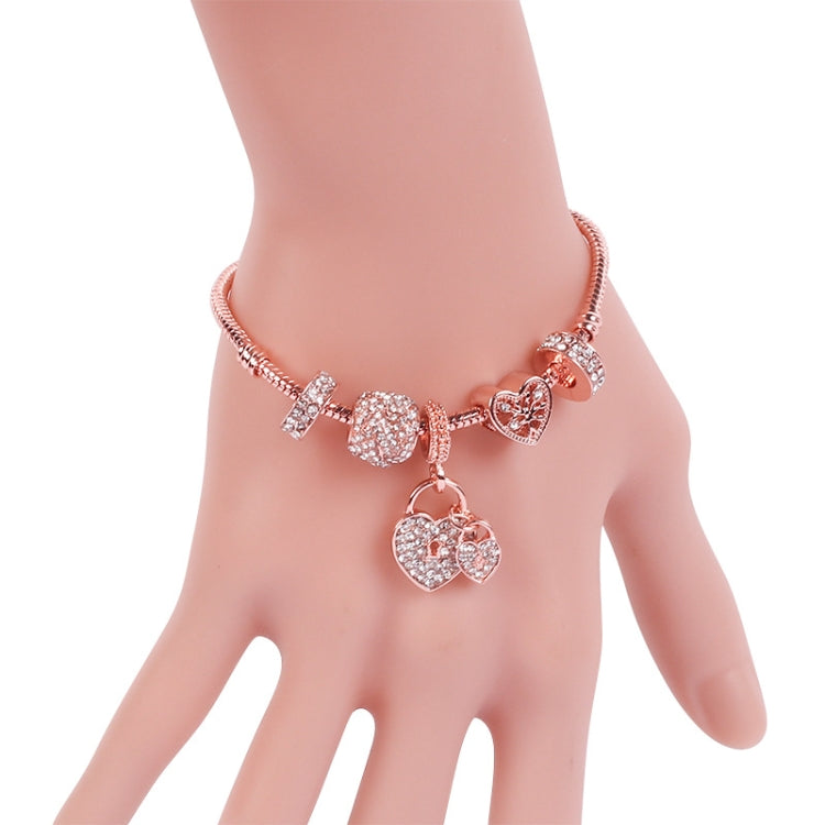 Bracciale da donna con perline in lega e zircone 18-20 cm