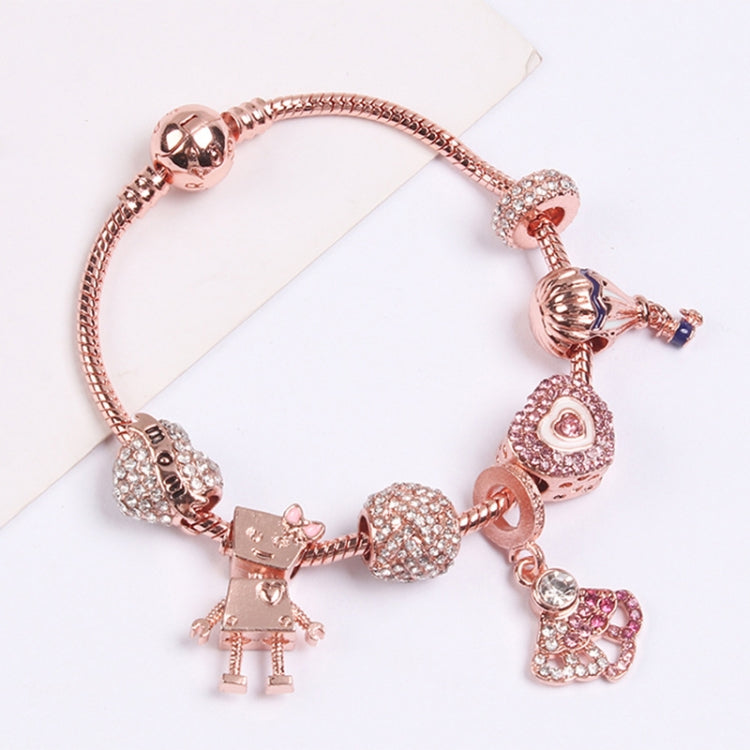Bracciale da donna con perline in lega e zircone 18-20 cm