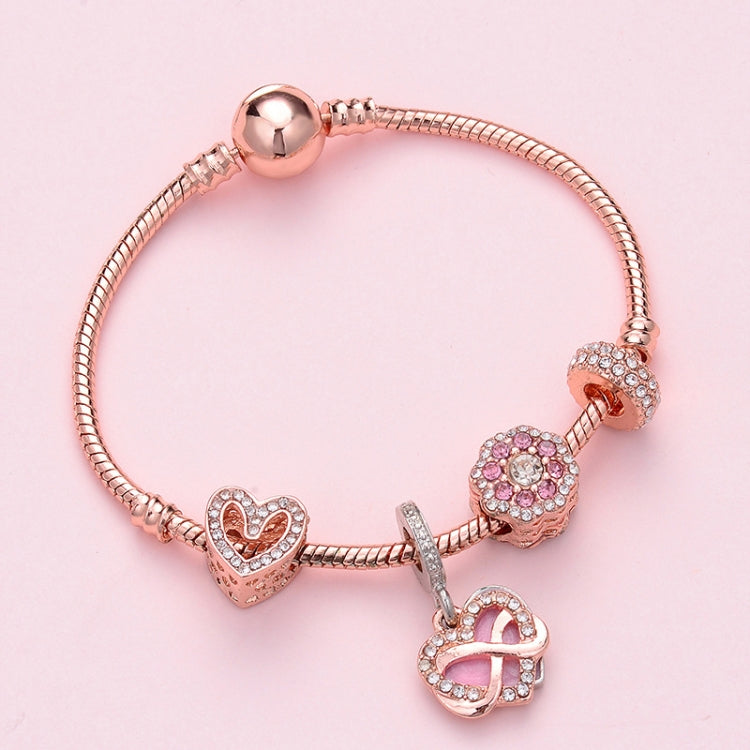Bracciale da donna con perline in lega e zircone 18-20 cm