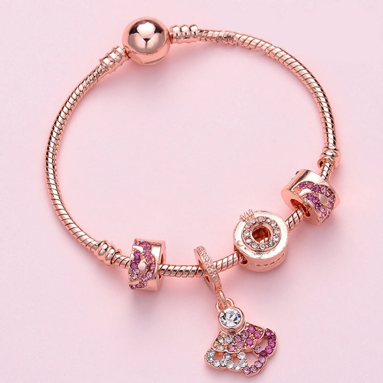 Bracciale da donna con perline in lega e zircone 18-20 cm