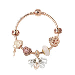 Bracciale decorativo Love Heart Lock in oro rosa 18-20cm