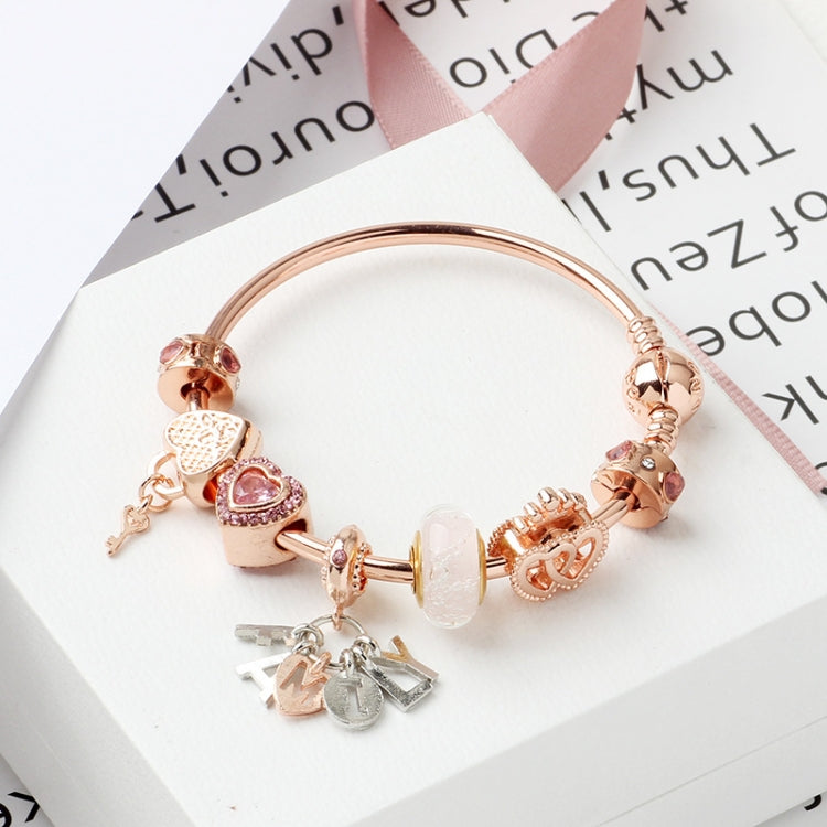 Bracciale decorativo Love Heart Lock in oro rosa 18-20cm