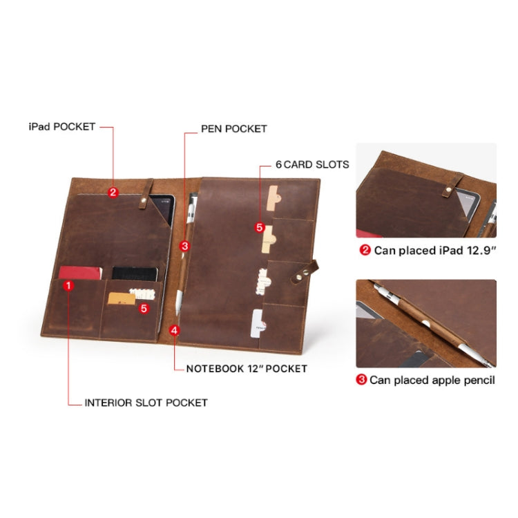 Custodia portafoglio in pelle CONTACTS FAMILY CF2002 per iPad Pro 12.9 - immagine 5
