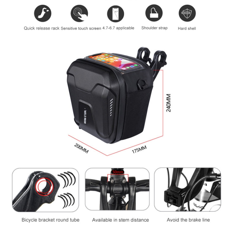 Borsa da manubrio per mountain bike con touch screen e guscio rig