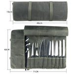 Borsa porta coltelli da cuoco in tela cerata 10 slot
