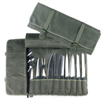 Borsa porta coltelli da cuoco in tela cerata 10 slot