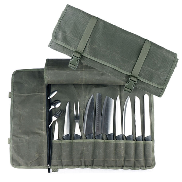 Borsa porta coltelli da cuoco in tela cerata 10 slot