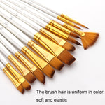 Set 13 Pennelli per Acquerello in Nylon per Studenti