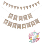 Set 2 Bandiere Swallowtail in Juta per Primo Compleanno