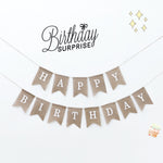 Set 2 Bandiere Swallowtail in Juta per Primo Compleanno