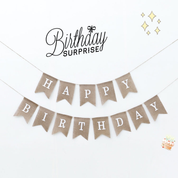 Set 2 Bandiere Swallowtail in Juta per Primo Compleanno