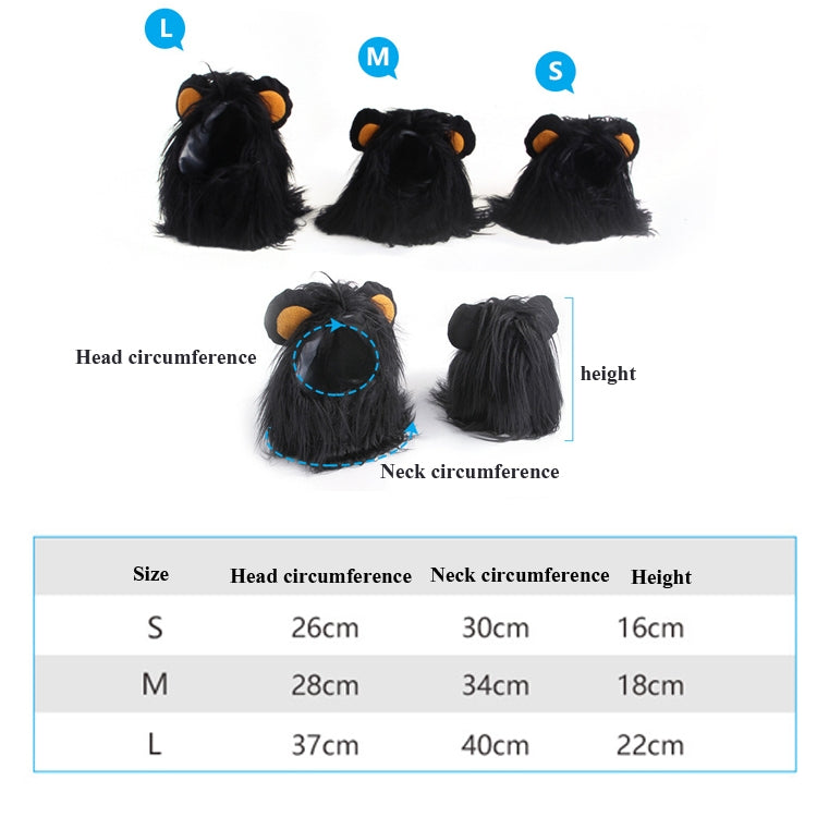 Copricapo Parrucca Leone per Cani e Gatti S M L