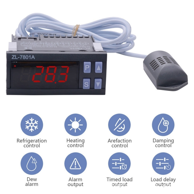 Regolatore temperatura e umidità ZL-7801A a doppia uscita - immagine 2