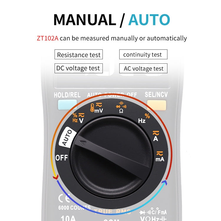 Multimetro digitale BSIDE ZT102A con display EBTN da 6000 conti - immagine 5