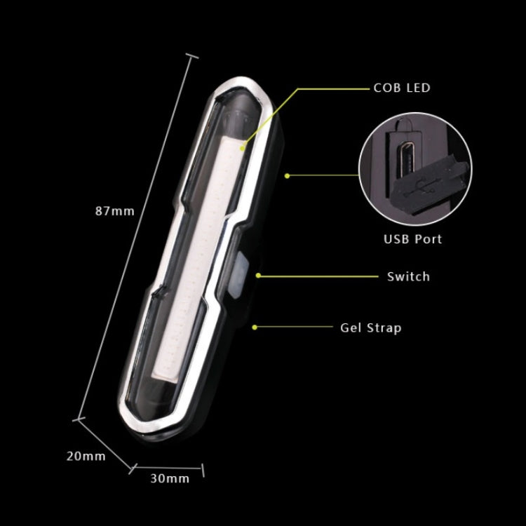 Luce posteriore bicicletta LED USB ricaricabile 500mAh