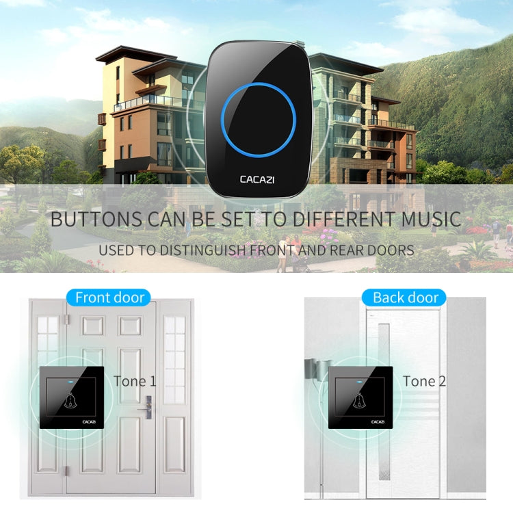 Campanello wireless CACAZI H10 senza batteria 300m