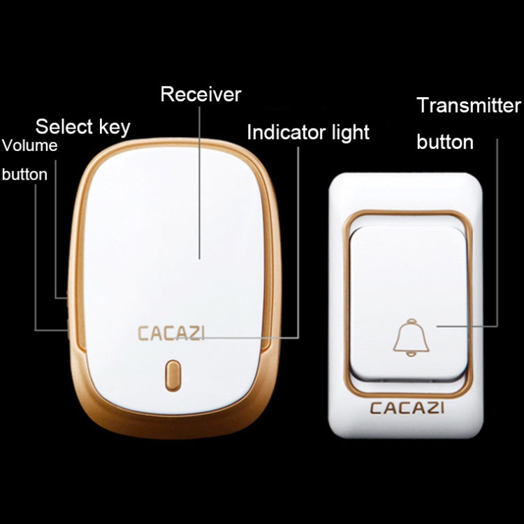 Campanello wireless impermeabile CACAZI con 36 suonerie