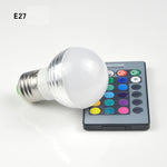 Lampadina LED RGB 3W dimmerabile con telecomando 16 colori