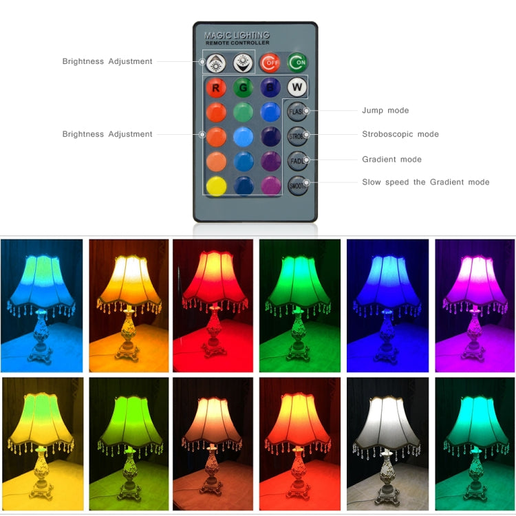 Lampadina LED RGB 3W dimmerabile con telecomando 16 colori