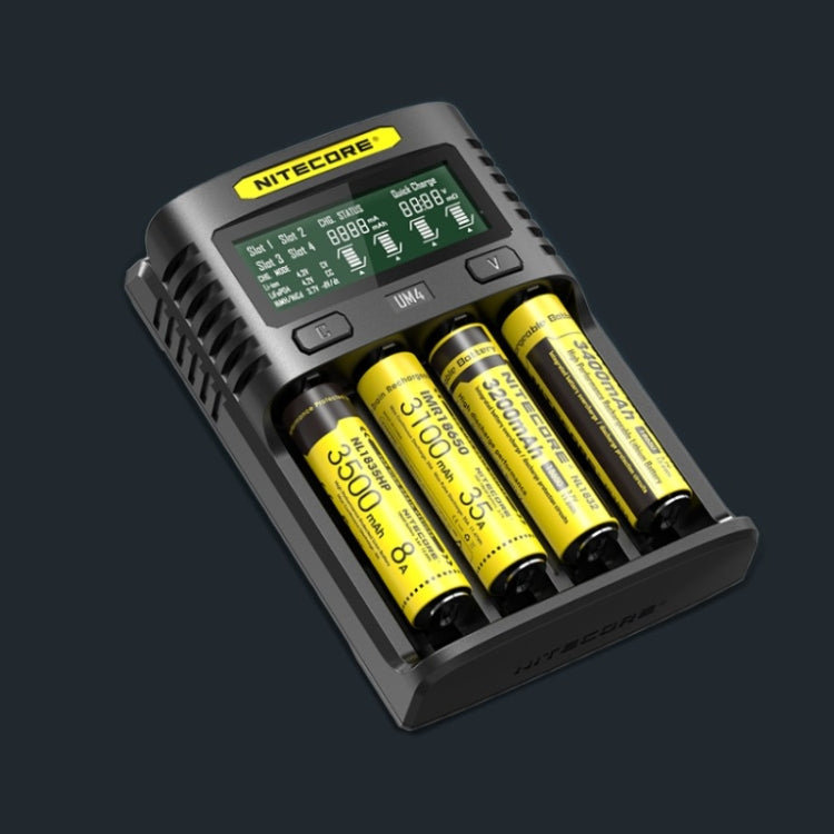 Caricabatterie rapido NITECORE per batterie al litio UMS4 UMS2