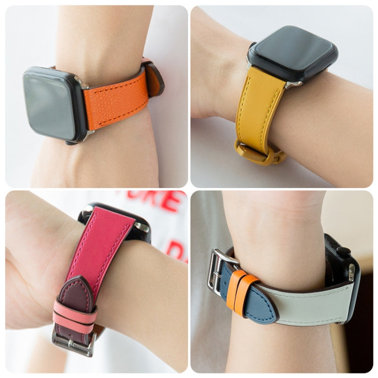 Cinturino in pelle di vacchetta per Apple Watch 38-44mm