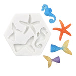 Set 5 stampi in silicone Ocean Series per decorazioni fai da te