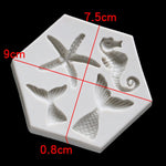 Set 5 stampi in silicone Ocean Series per decorazioni fai da te