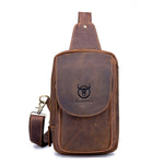 Borsa a tracolla in pelle vacchetta da uomo 26x16x10 cm