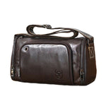 Borsa a tracolla in pelle bovina marrone scuro 34x20x13cm