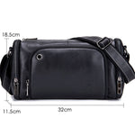 Borsa a tracolla in pelle bovina marrone scuro 34x20x13cm